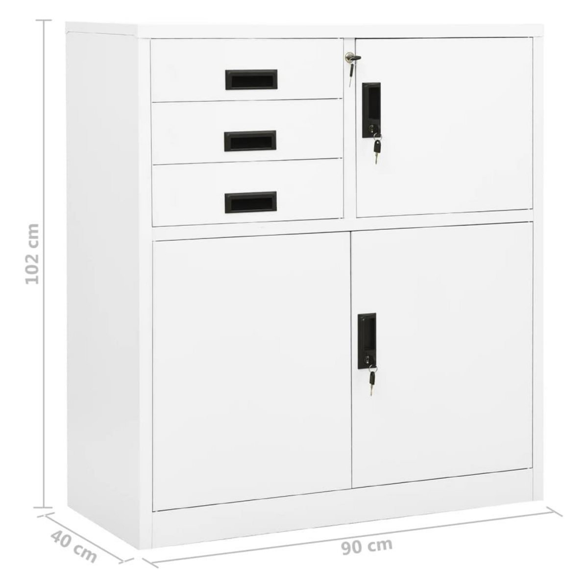 VIDAXL Armoire de bureau Blanc 90x40x102 cm Acier