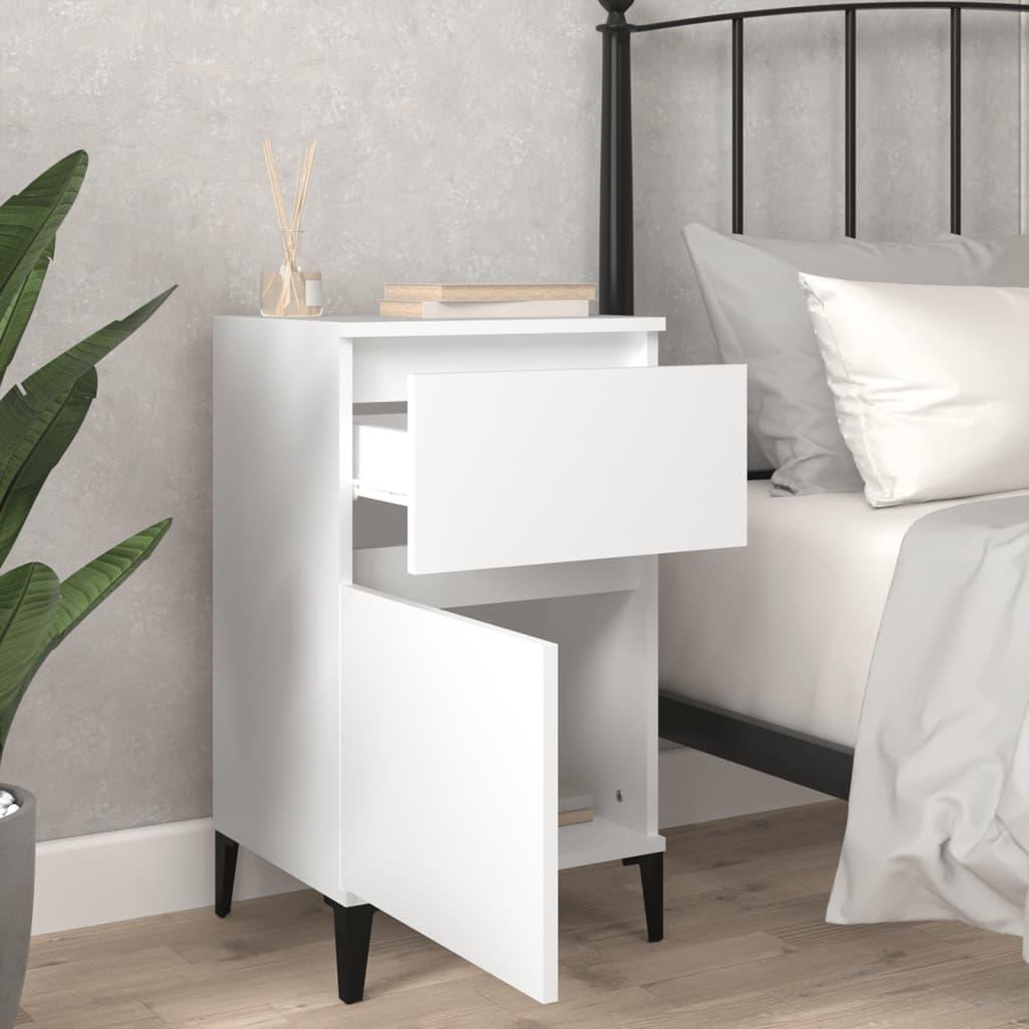 Voir la diapositive 3 : VIDAXL Table de chevet blanc 40x35x70 cm
