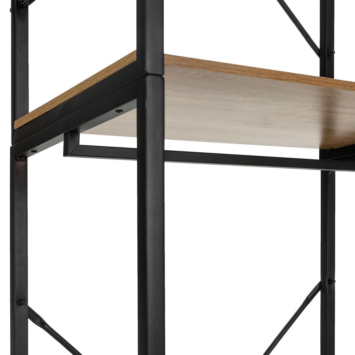 VS VENTA-STOCK Portemanteau Nerea avec 2 étagères et 2 barres, couleur chêne/noir