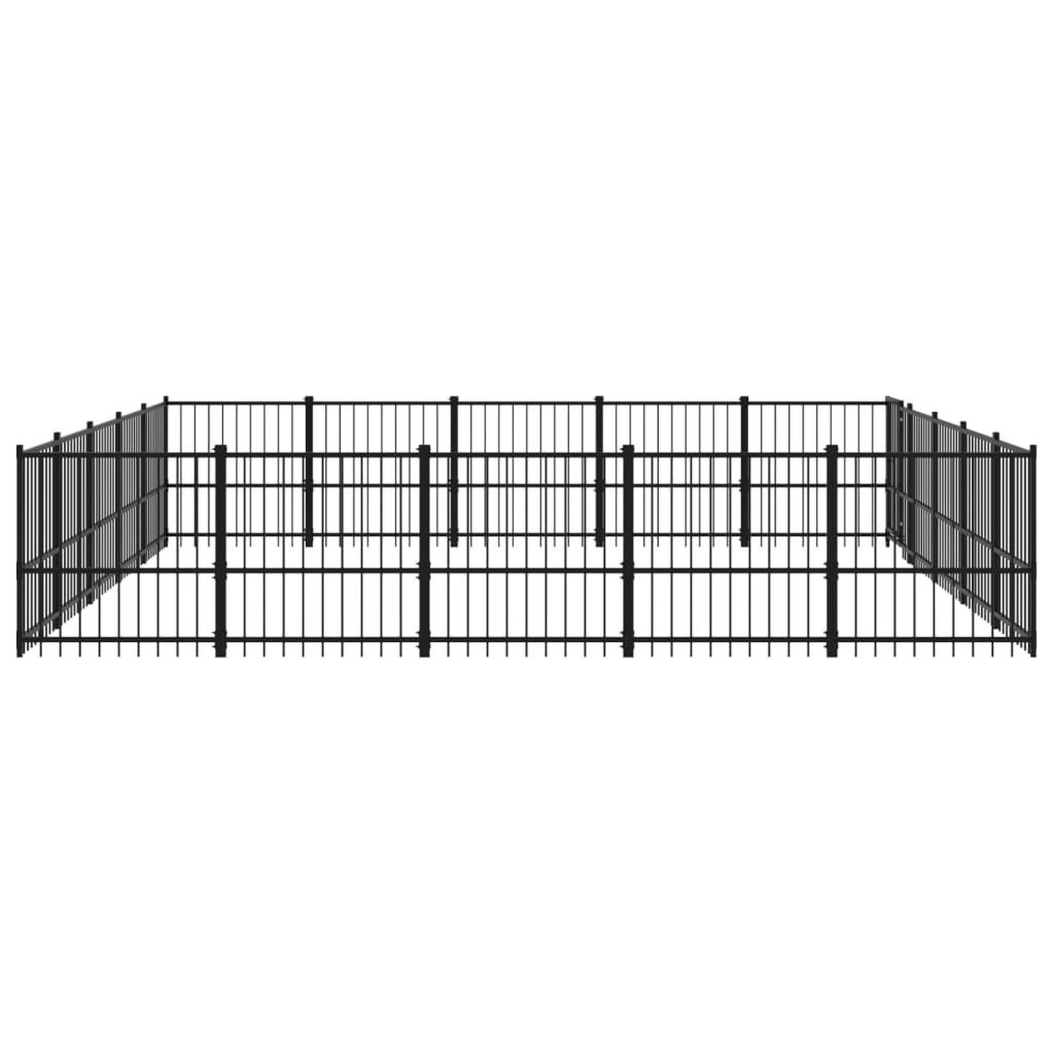 Voir la diapositive 4 : VIDAXL Chenil d'exterieur pour chiens Acier 23,52 m²