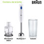 Voir la diapositive 2 : BRAUN Mixeur MQ10.201WMH MultiQuick 1 blanc 1 accessoire