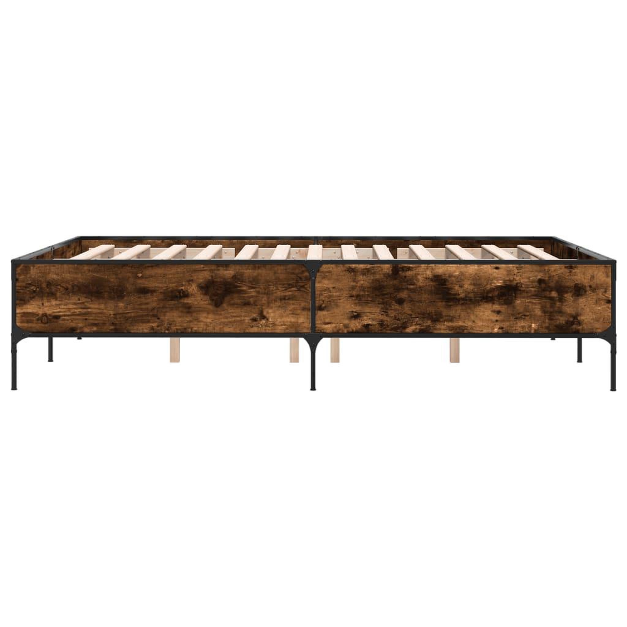 Voir la diapositive 5 : VIDAXL Cadre de lit sans matelas chene fume 140x200 cm