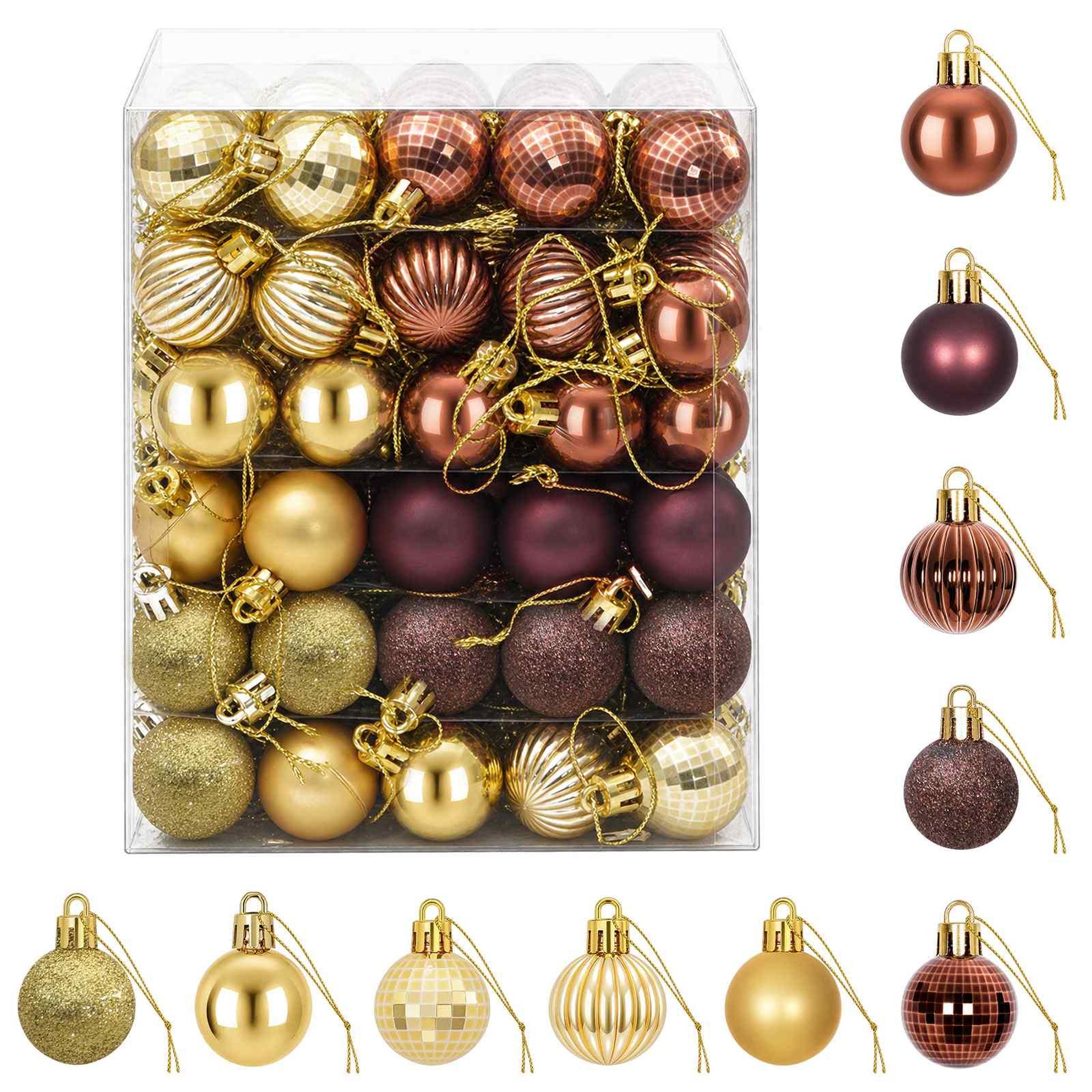 VIDAXL Ensemble de boules de Noël 150 pc Marron et or Diam. 3 cm