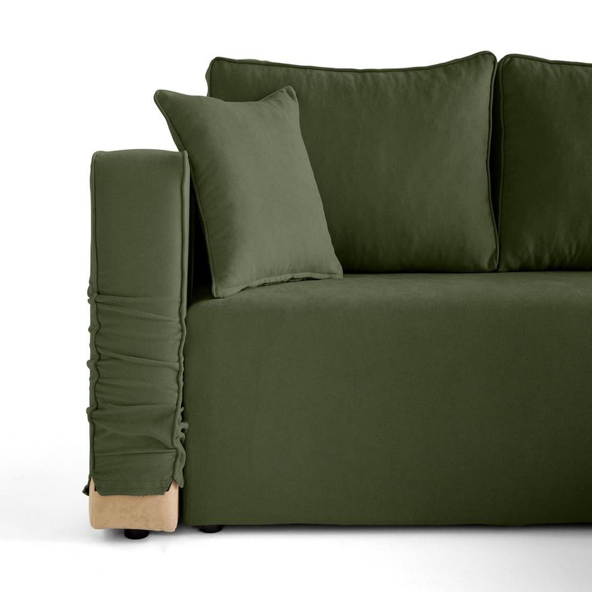 Voir la diapositive 2 : BEST MOBILIER Topaze - canapé d'angle déhoussable réversible 4 places en tissu
