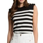 MORGAN Pulls /Blanc Femme Morgan Rayures. Coloris disponibles : Noir