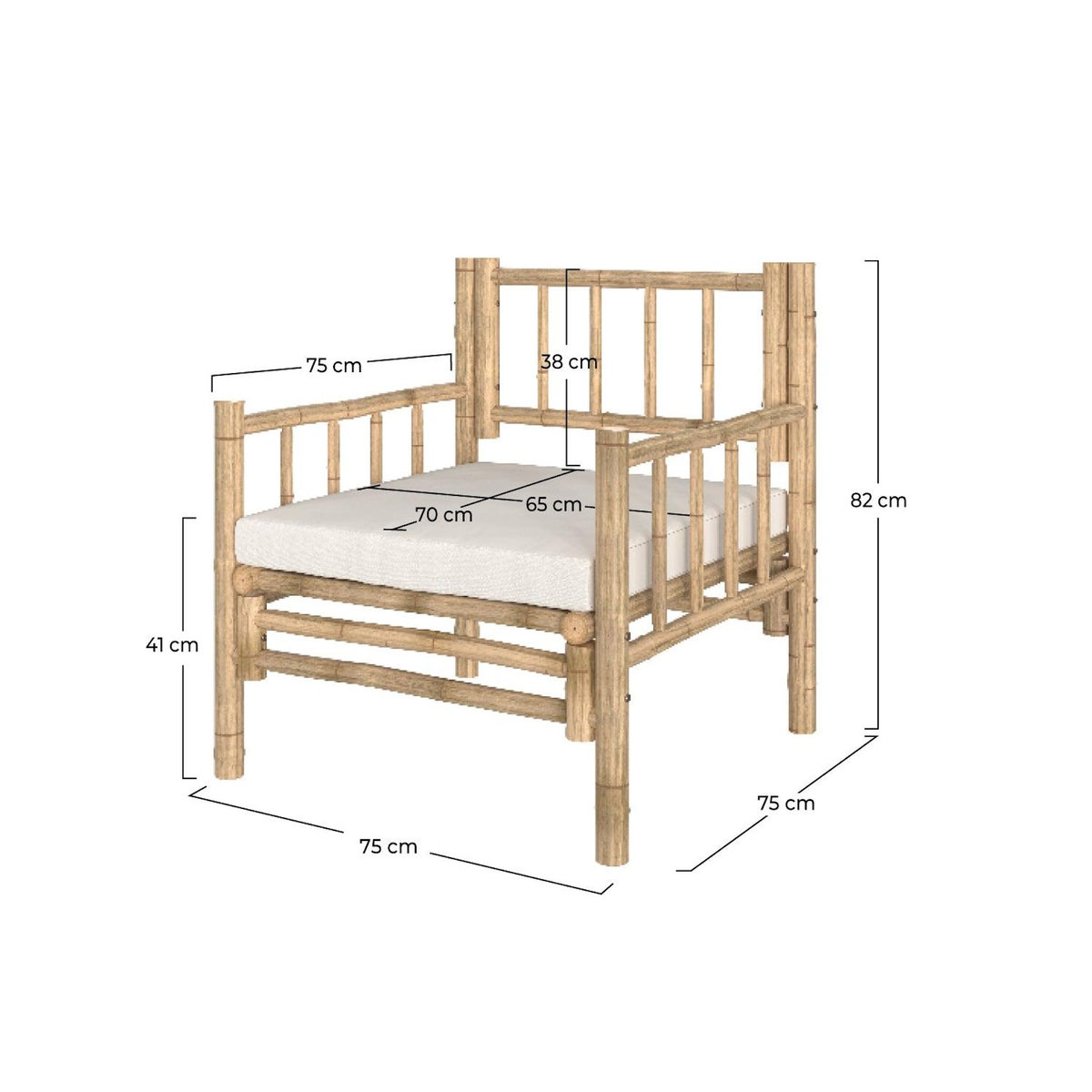 Rendez vous déco Fauteuil de jardin en bambou naturel-Vadella