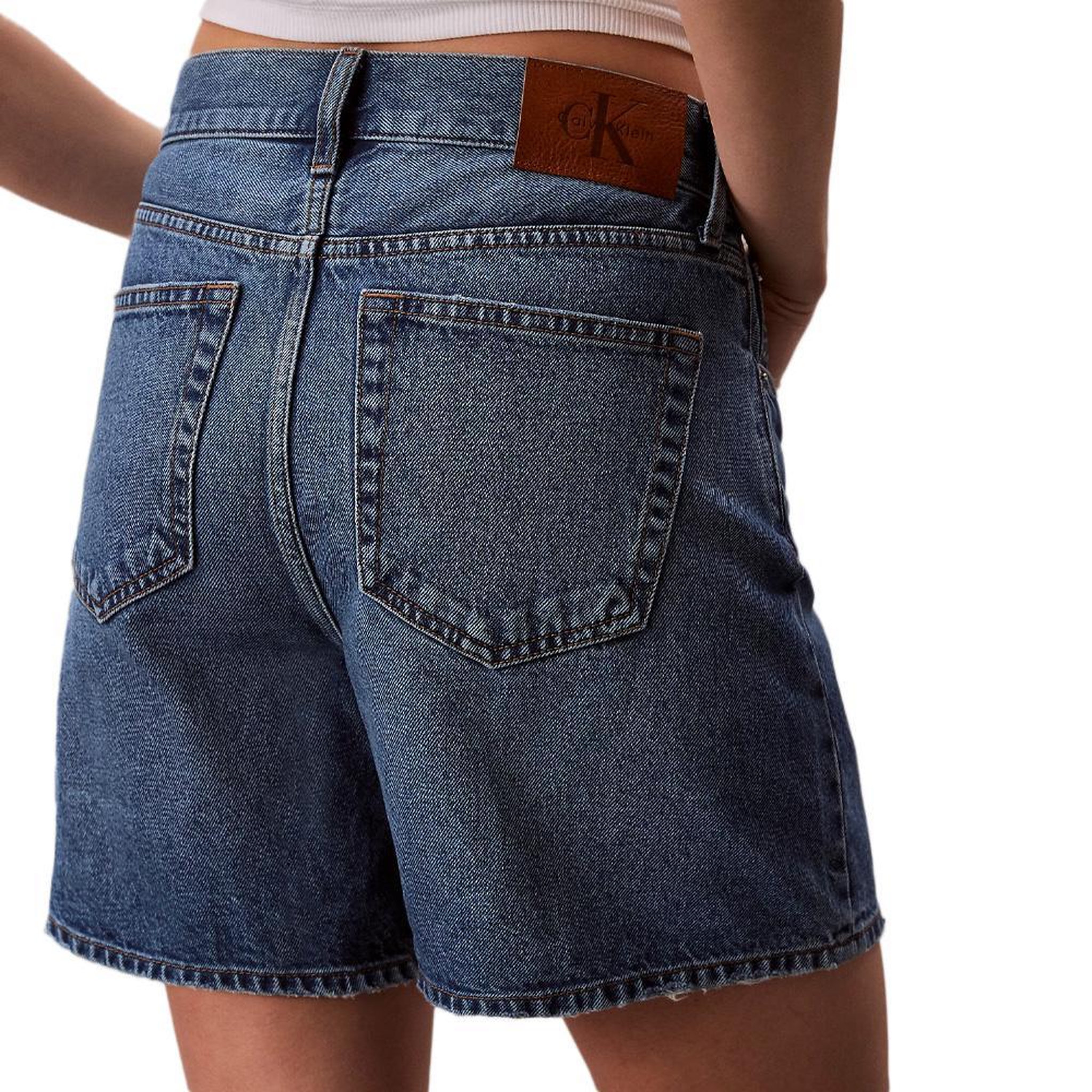 Voir la diapositive 2 : CALVIN KLEIN JEANS Short Bleu Femme Calvin Klein Jeans Rise Aline