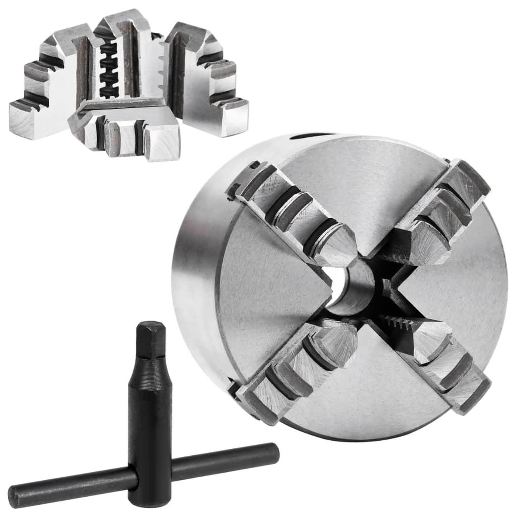 Voir la diapositive 2 : VIDAXL Mandrin de tour auto-centrant a 4 machoires 80 mm Acier