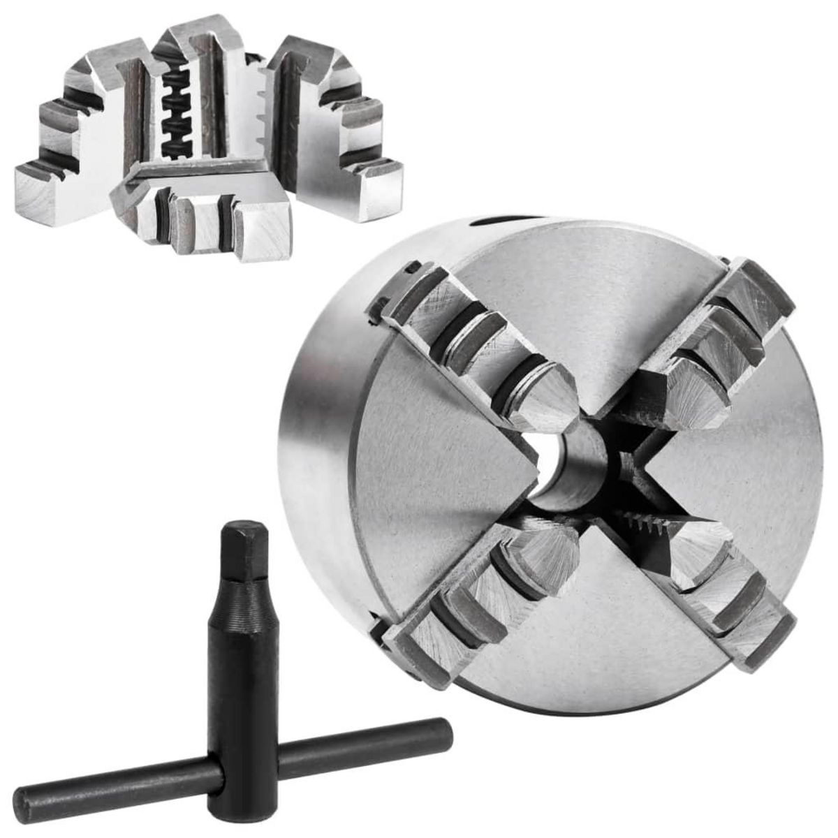 VIDAXL Mandrin de tour auto-centrant a 4 machoires 80 mm Acier