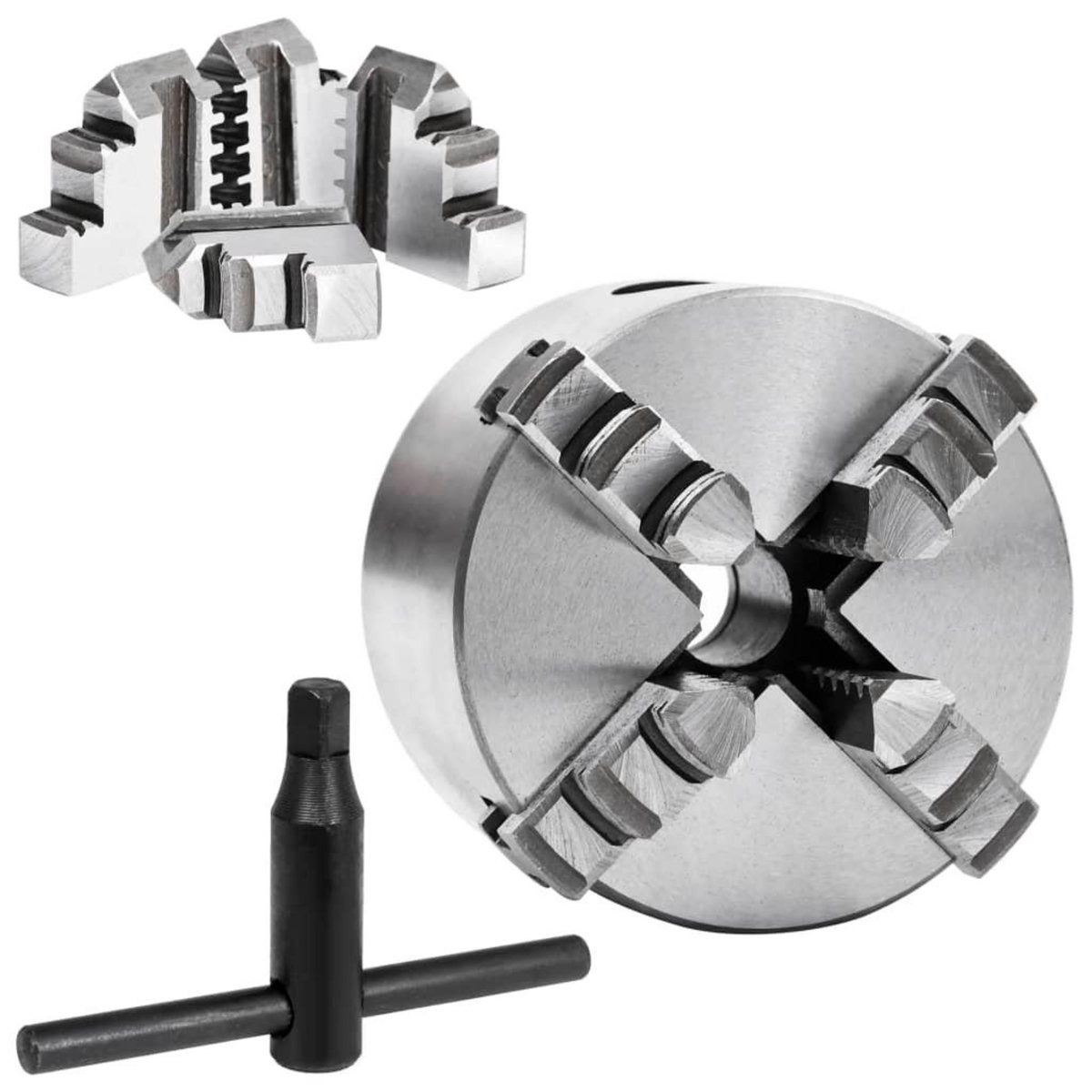 VIDAXL Mandrin de tour auto-centrant a 4 machoires 80 mm Acier