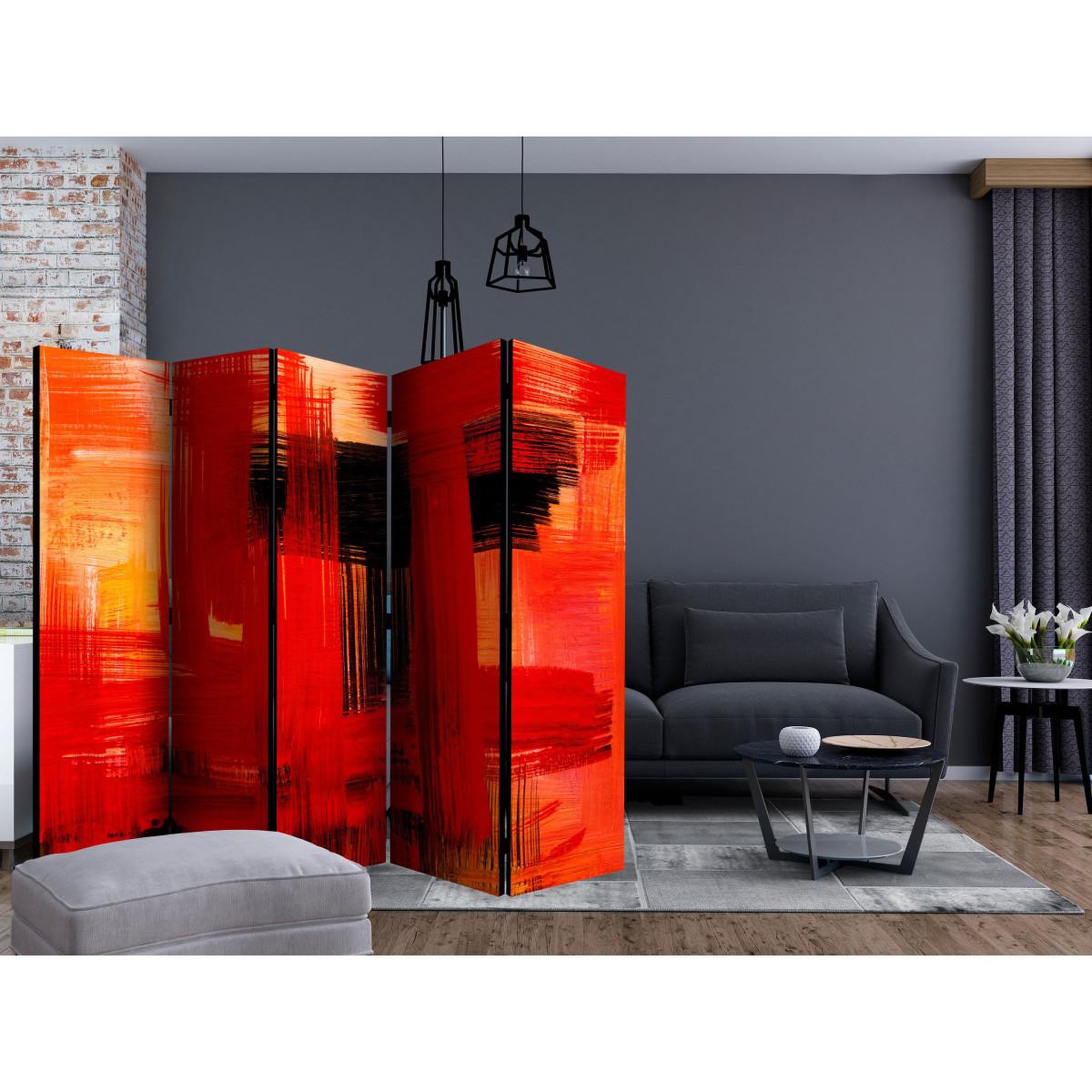 Voir la diapositive 2 : Paris Prix Paravent 5 volets  crimson prison  172x225cm