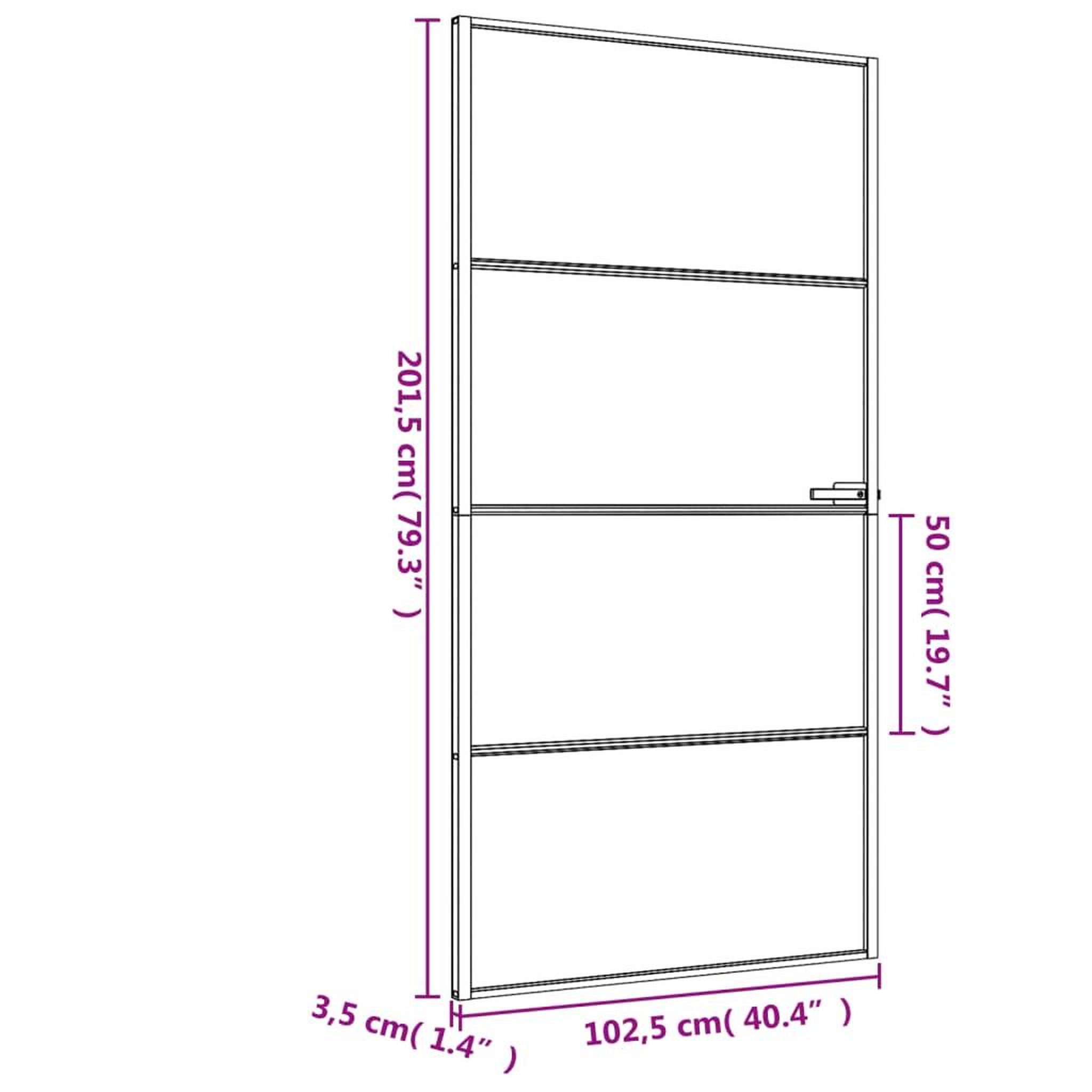 Voir la diapositive 6 : VIDAXL Porte interieure mince noir verre trempe aluminium