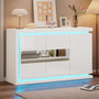 Voir la diapositive 4 : MERAX Buffet 3 porte(s) 0 tiroir(s) - 140 cm blanc led panneau de particules