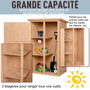 Voir la diapositive 4 : OUTSUNNY Armoire abri de jardin remise pour outils - grande porte verrouillable loquet - 2 étagères - toit bitumé incliné bois de sapin pré-huilé