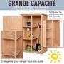 Voir la diapositive 4 : OUTSUNNY Armoire abri de jardin remise pour outils - grande porte verrouillable loquet - 2 étagères - toit bitumé incliné bois de sapin pré-huilé
