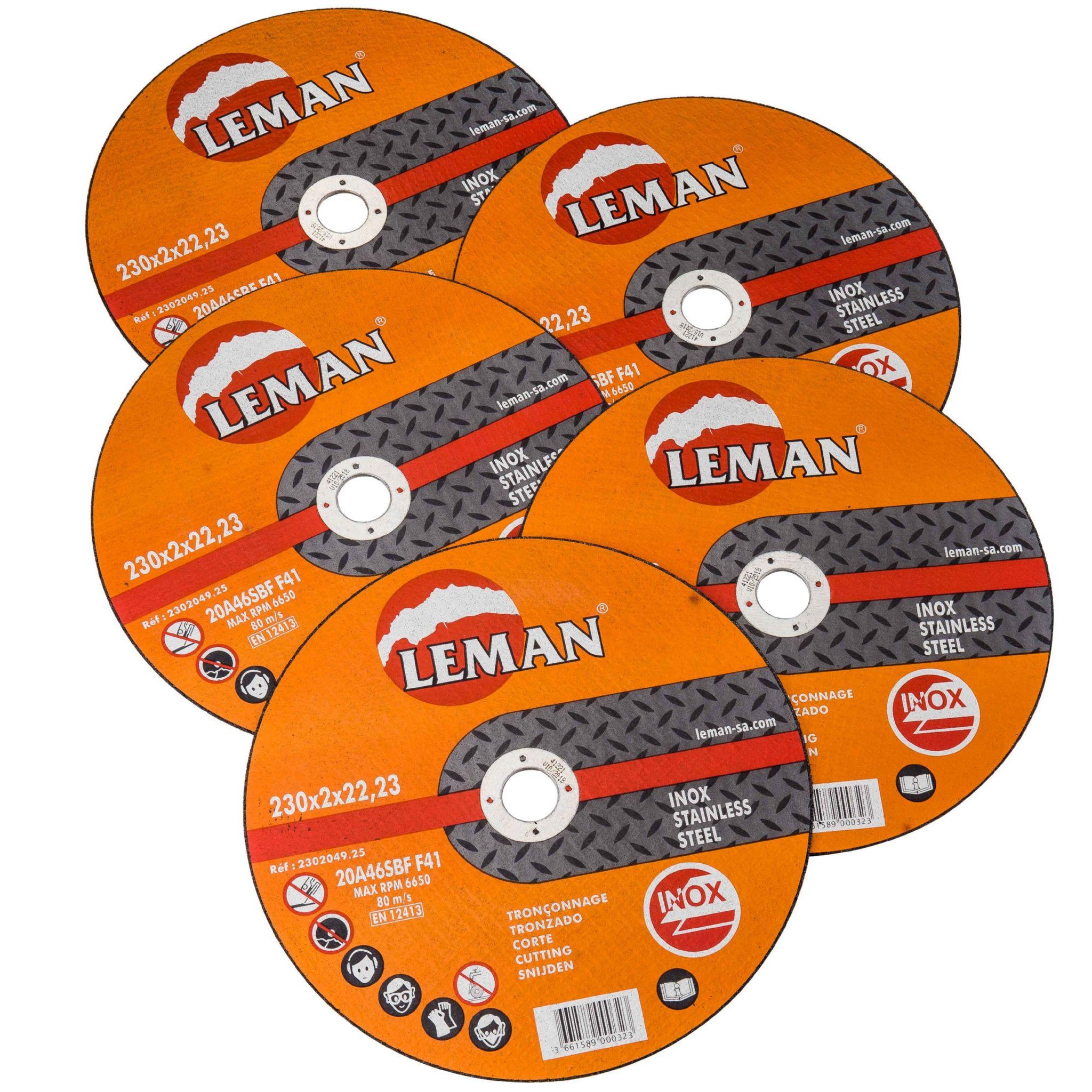 Voir la diapositive 2 : Leman Disques fer fins à tronçonner Ø 230 mm