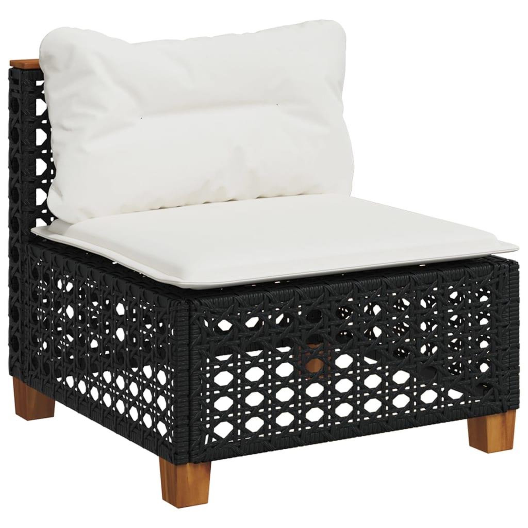 Voir la diapositive 4 : VIDAXL Salon de jardin 7 pcs avec coussins noir resine tressee