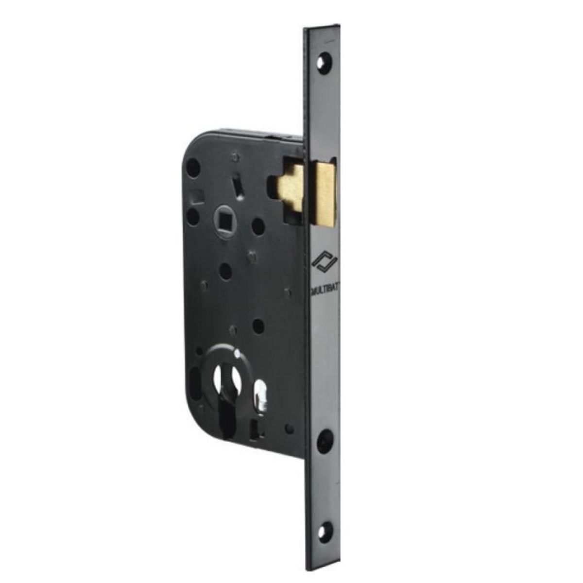 JPM Serrure à larder MULTIBAT axe 50mm finition noir à bout carré sans main JPM 220000 01 1B