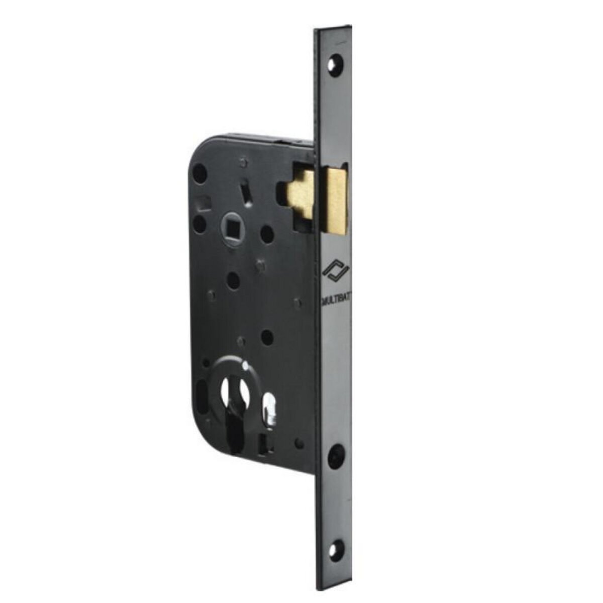 JPM Serrure à larder MULTIBAT axe 50mm finition noir à bout carré sans main JPM 220000 01 1B