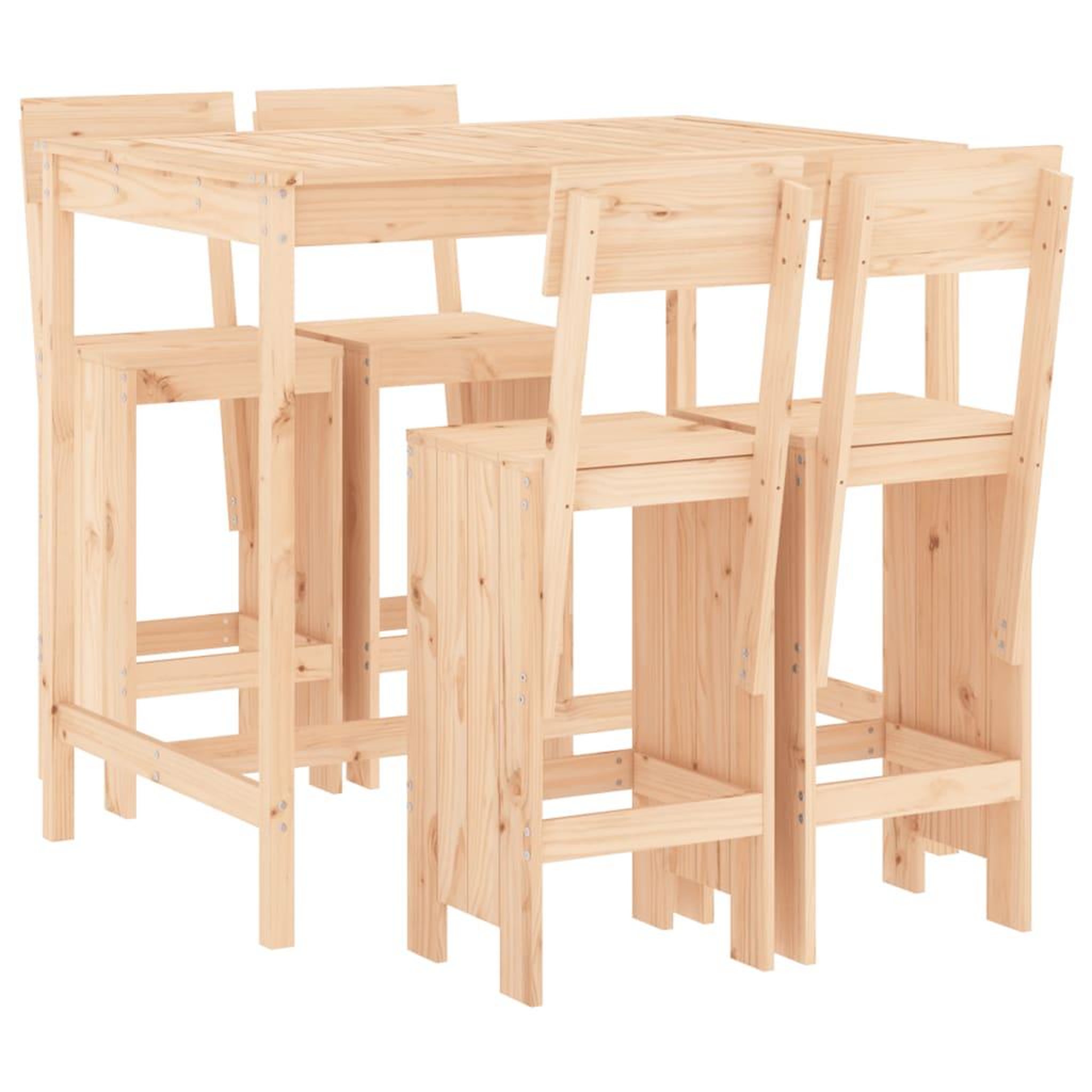 Voir la diapositive 2 : VIDAXL Ensemble de bar de jardin 5 pcs bois de pin massif