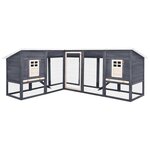 VIDAXL Clapier d'exterieur avec piste Gris et blanc Bois de sapin