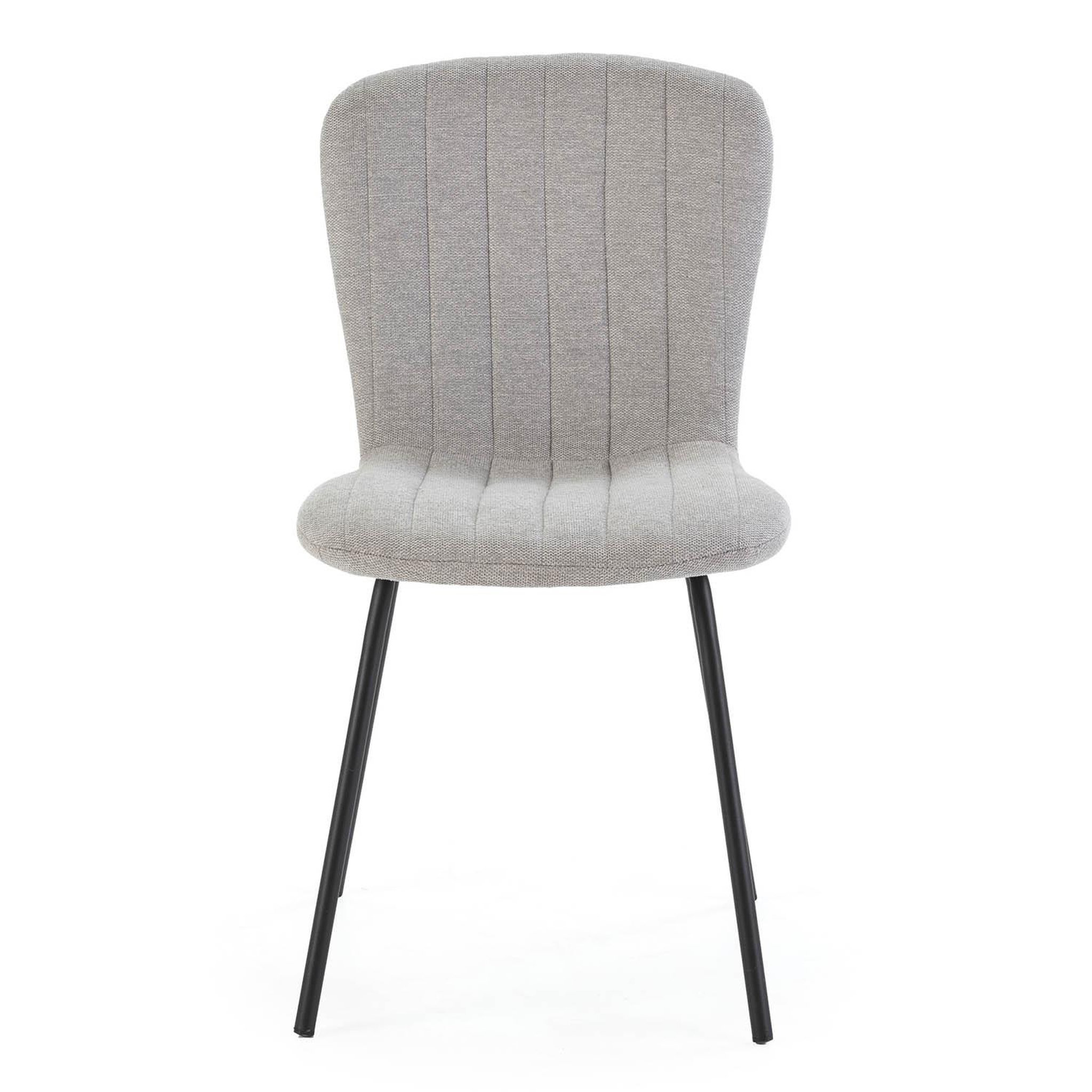 Voir la diapositive 2 : VS VENTA-STOCK Pack 4 chaises Lucky recouvertes de tissu gris clair