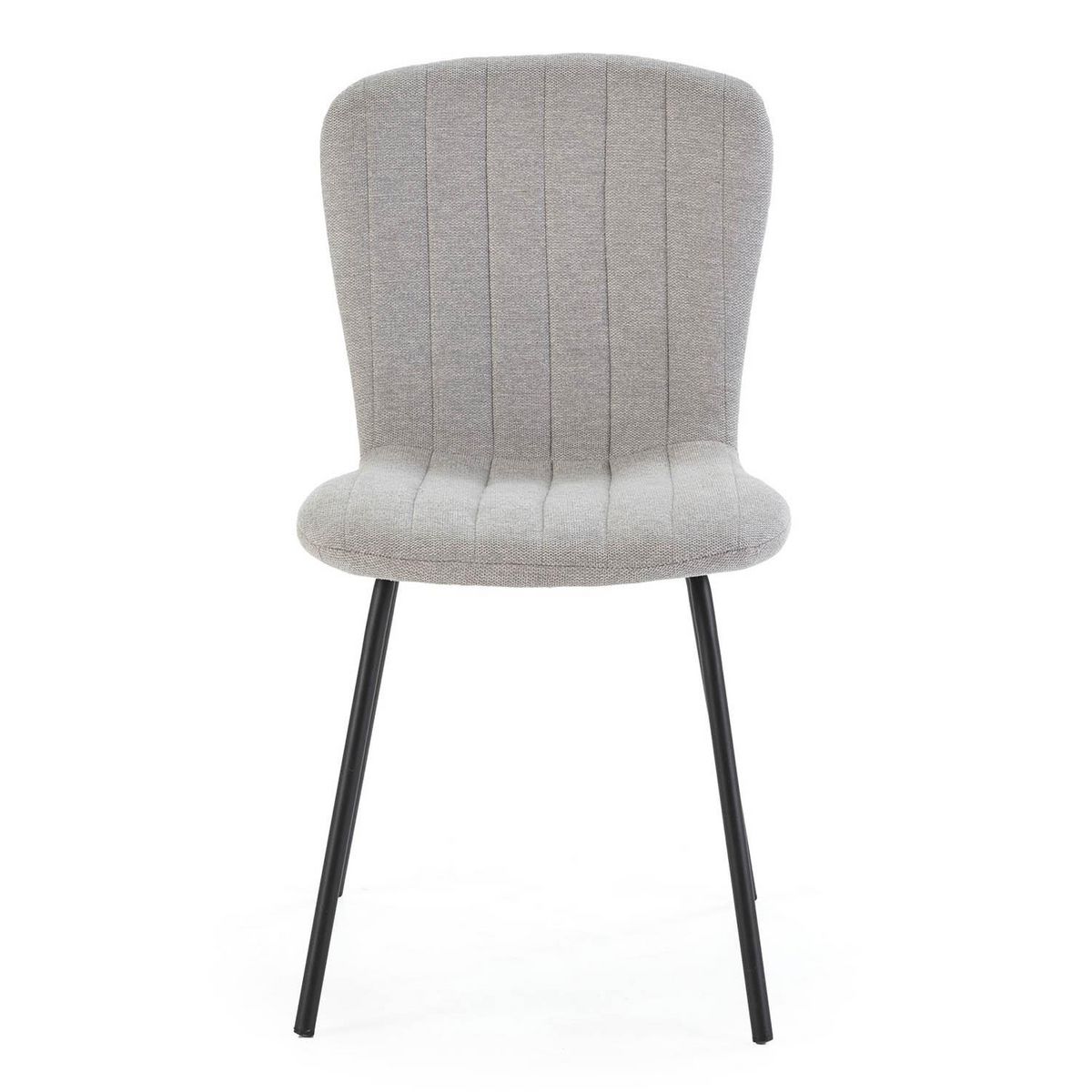 VS VENTA-STOCK Pack 4 chaises Lucky recouvertes de tissu gris clair