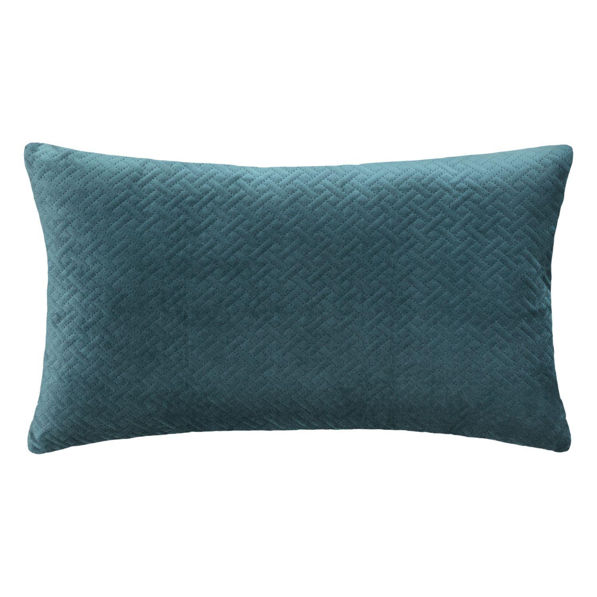 ATMOSPHERA Coussin dolce effet velours déhoussable 58x38 cm - bleu canard