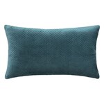 ATMOSPHERA Coussin Dolce effet velours déhoussable 58x38 cm - Bleu canard