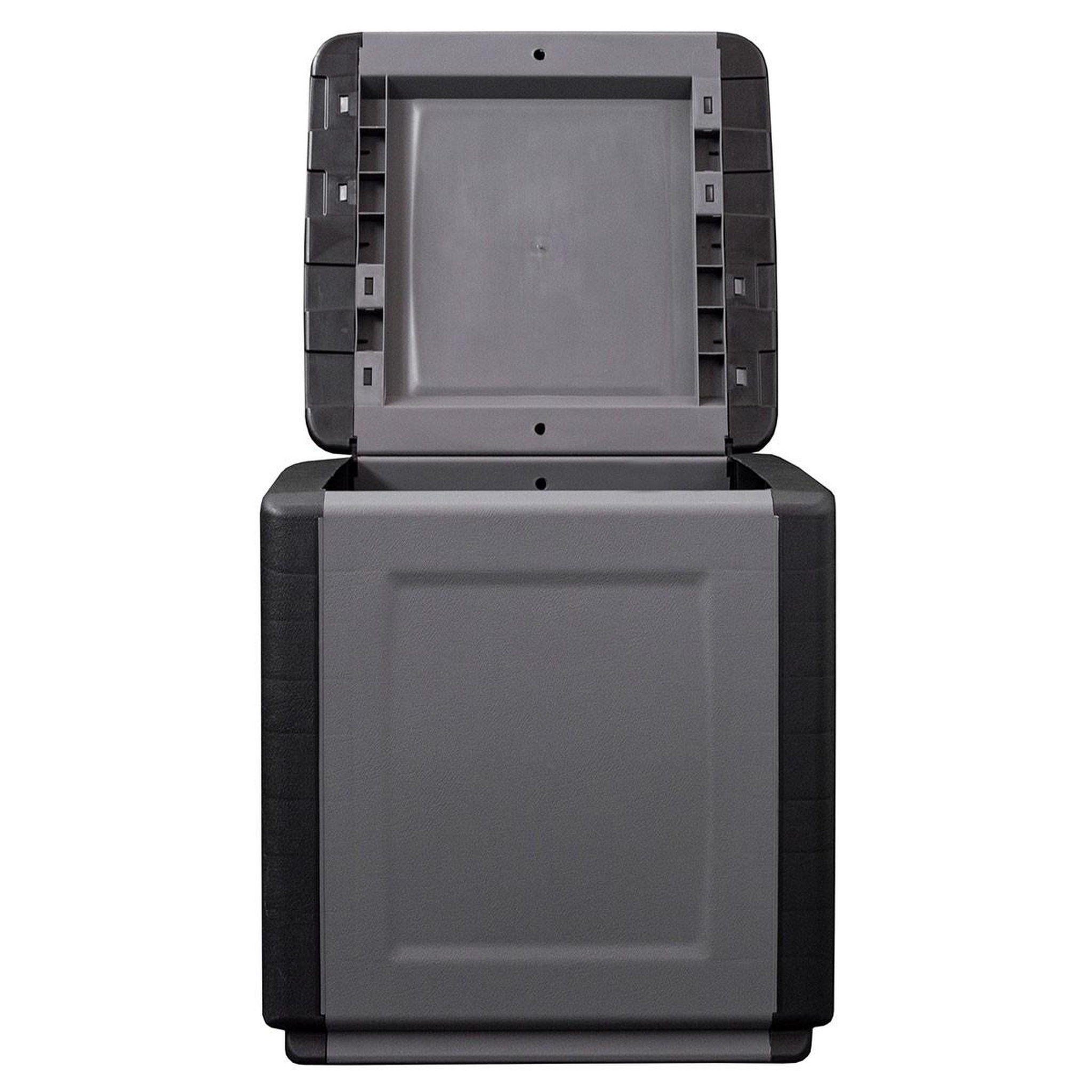 Voir la diapositive 4 : INTEC Coffre de rangement 130L Gris/Noir 54 x 53 x H57cm Poignées de transport polypropylène INTEC