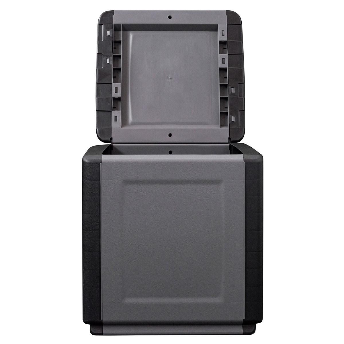 INTEC Coffre de rangement 130L Gris/Noir 54 x 53 x H57cm Poignées de transport polypropylène INTEC