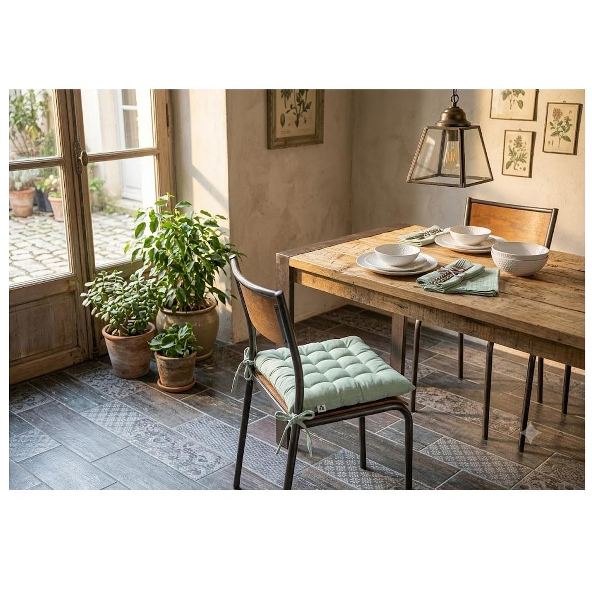 Voir la diapositive 5 : Eden Assise de chaise matelassée en coton kalas
