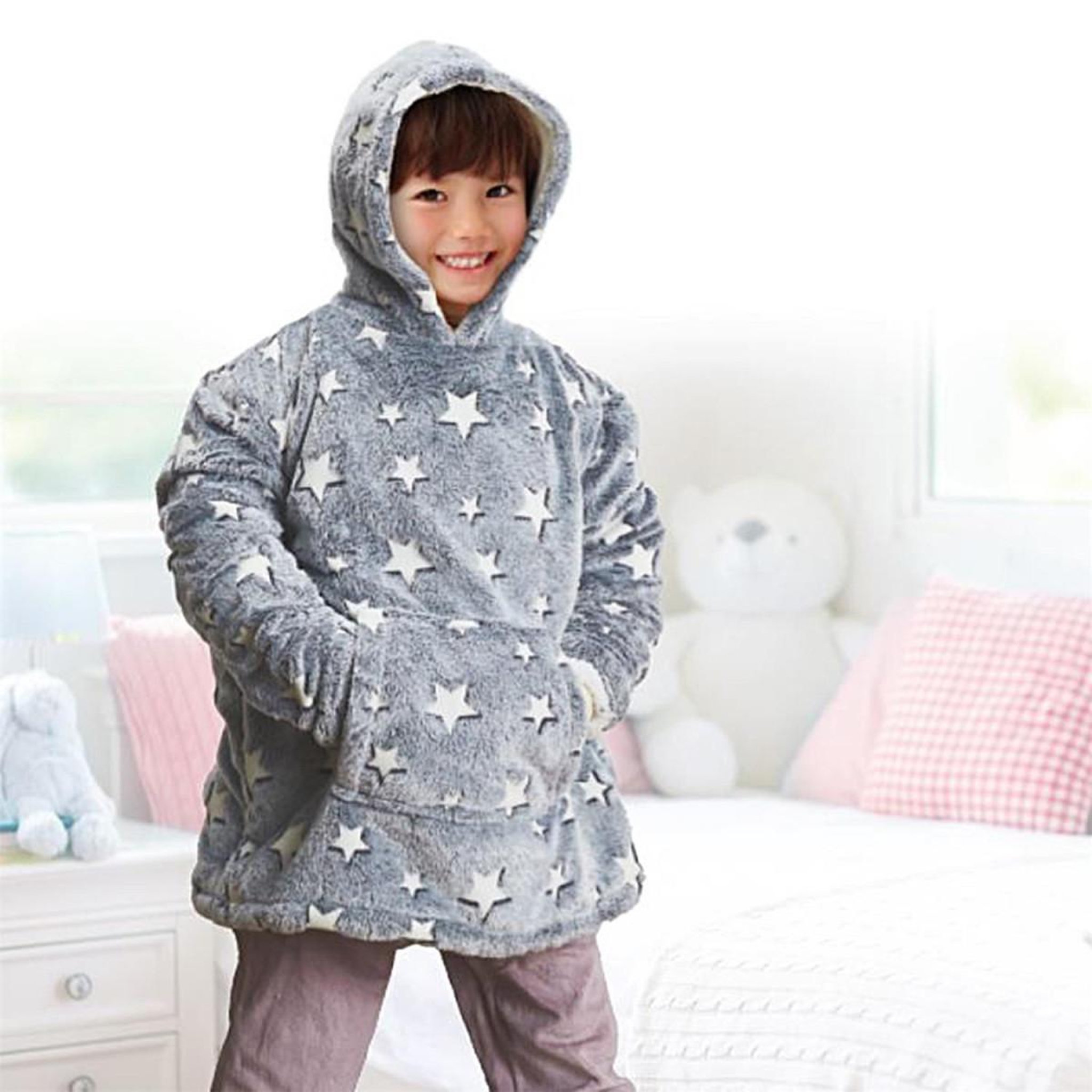 Voir la diapositive 3 : HOME DECO KIDS Plaid sweat enfant  phosphorescent  6-9ans gris