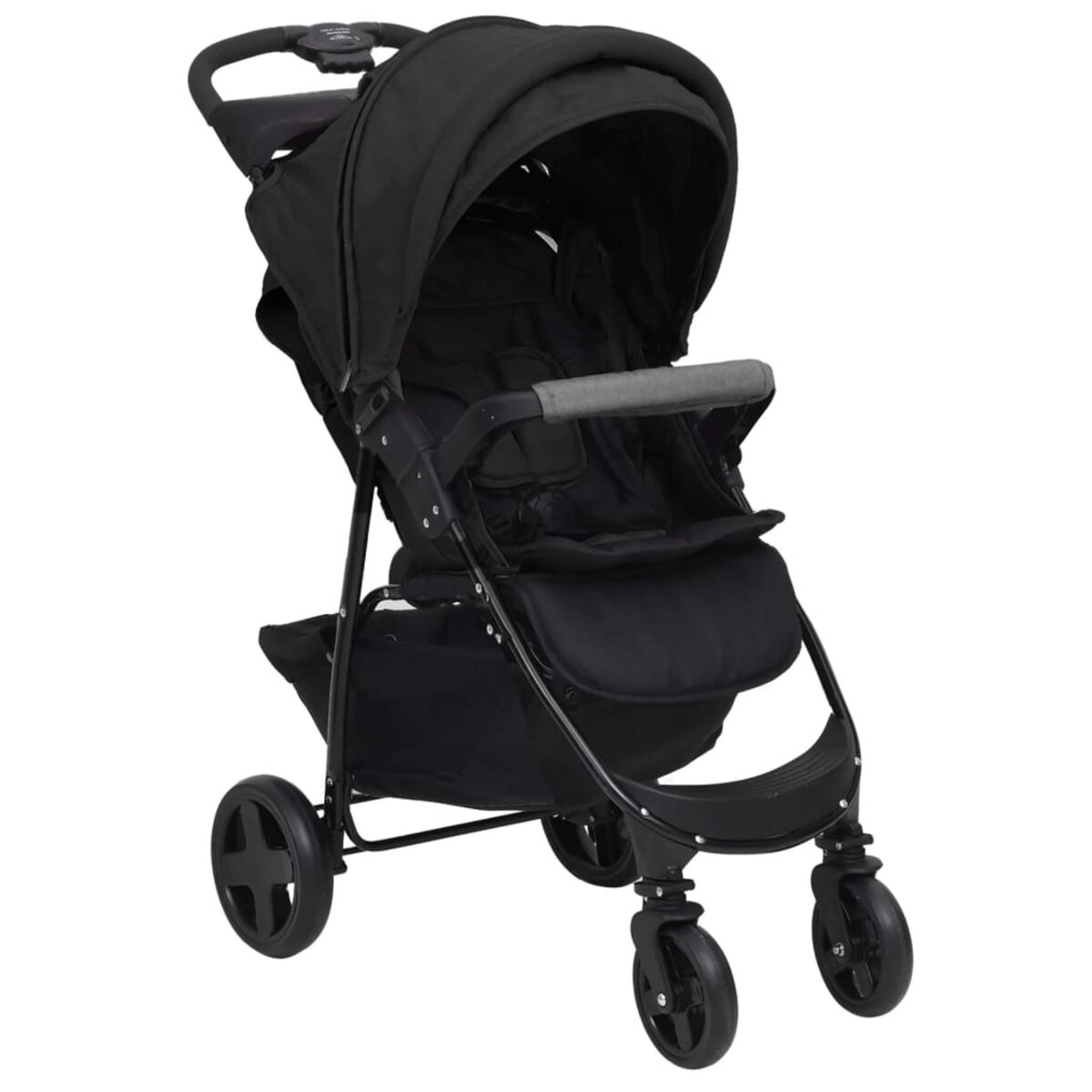 vidaXL Poussette pour bébé 2-en-1 Anthracite Acier