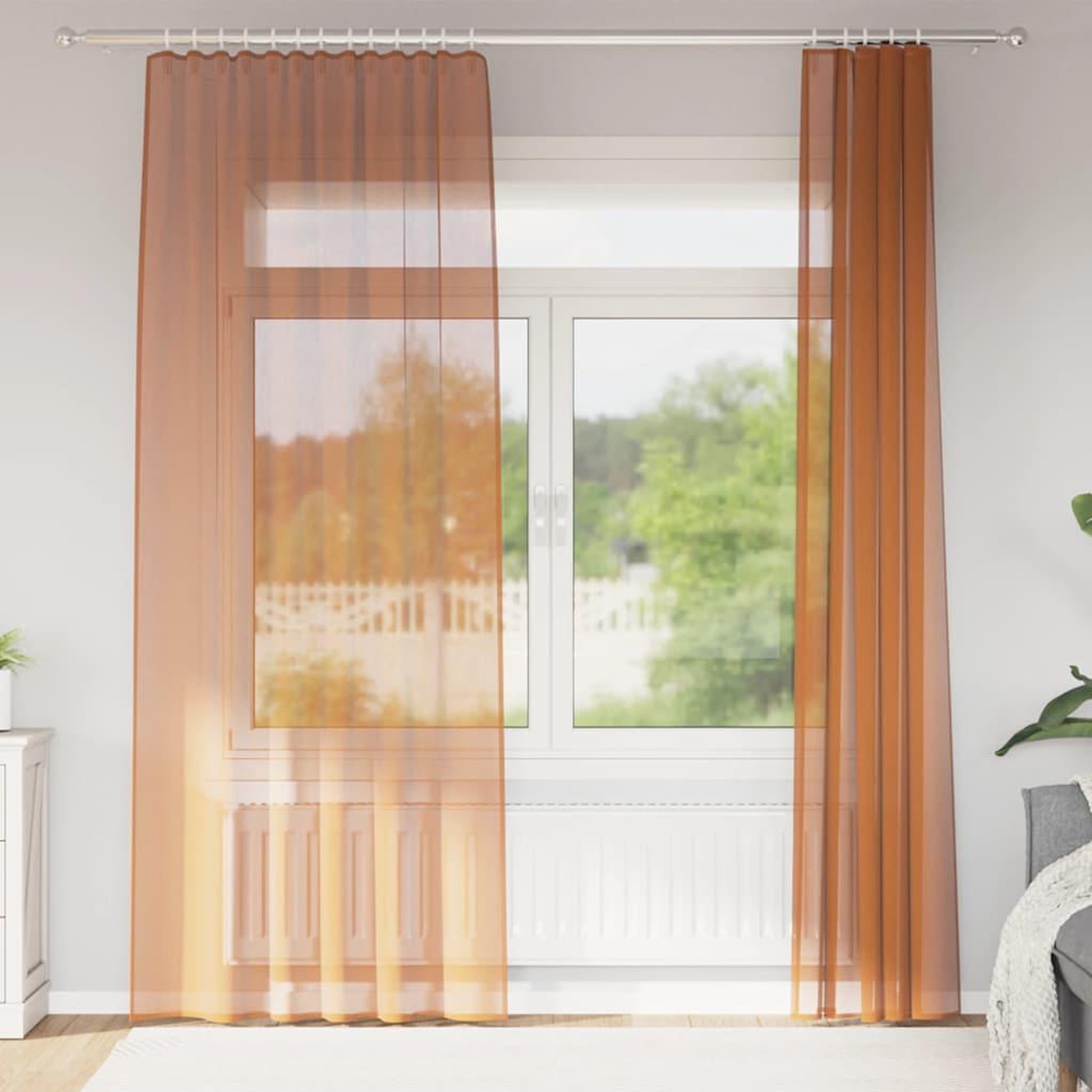 VIDAXL Rideaux en voile avec boucles 2 pcs terre cuite 140x245 cm