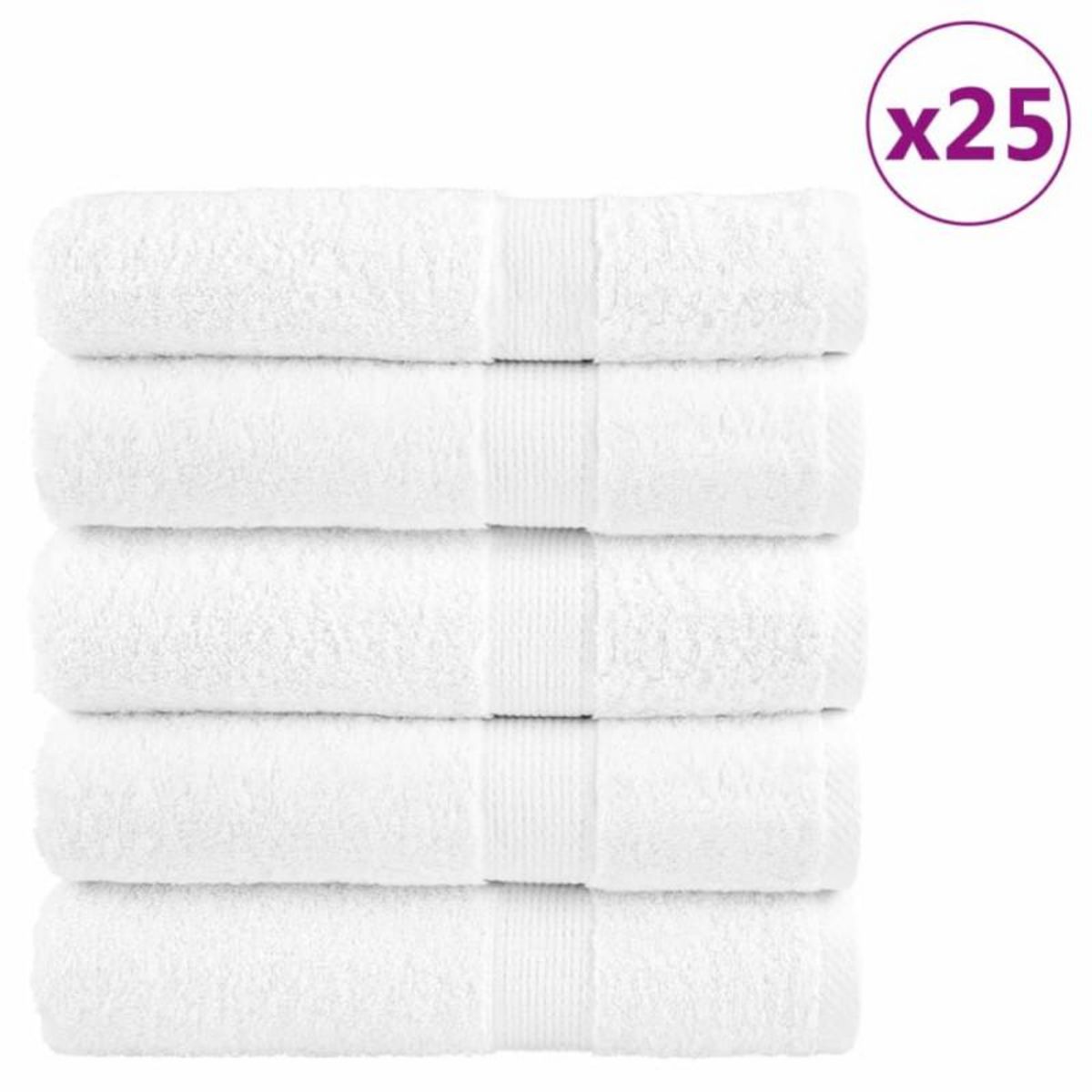 VIDAXL Serviettes de bain de qualité supérieure SOLUND 25 pcs blanc