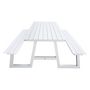 Voir la diapositive 6 : SWEEEK Table pique nique ANA aluminium avec 2 bancs blancs. 6 places. 199.8 x 173 x 75.8 cm