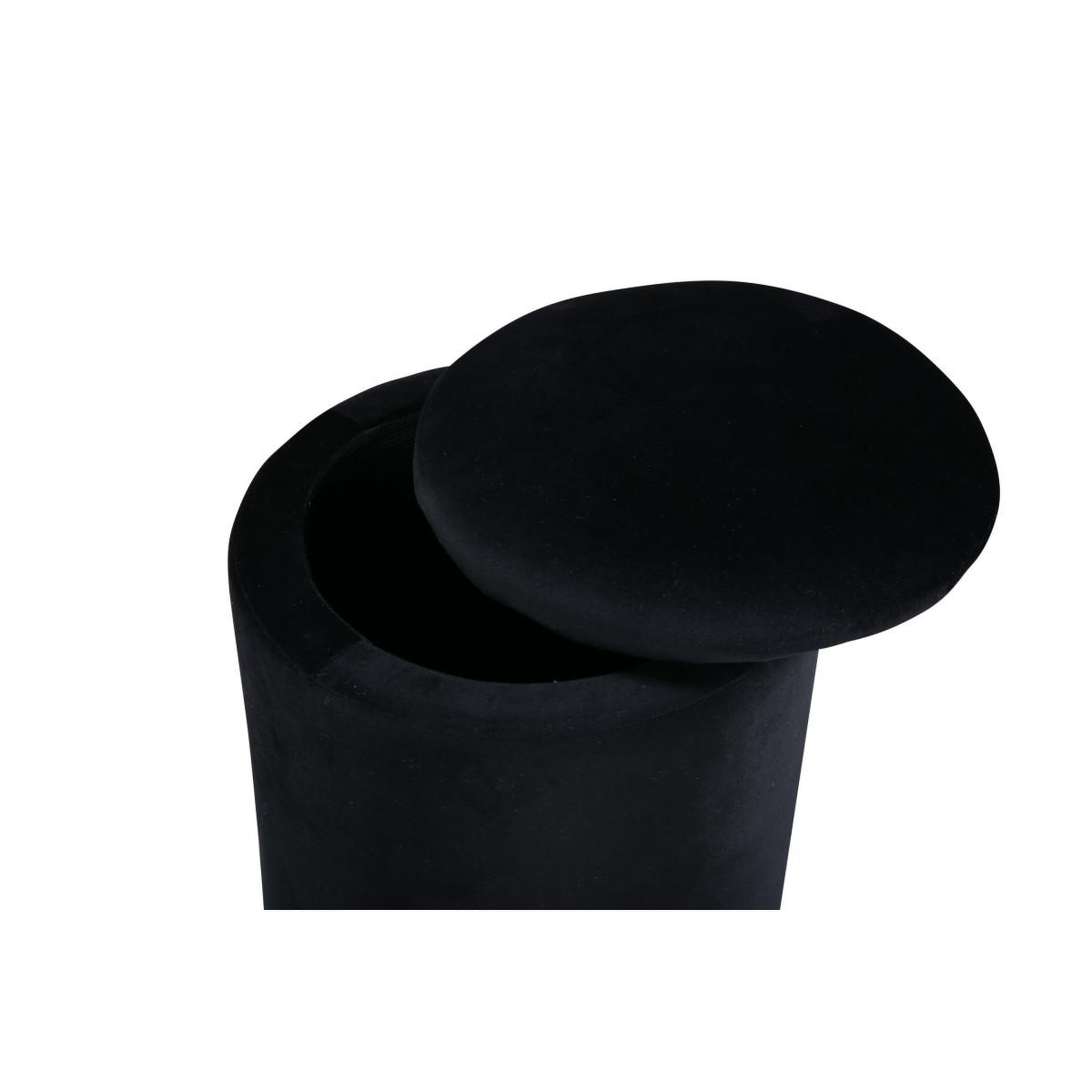 Voir la diapositive 3 : Paris Prix Pouf coffre en velours  limpen  40cm noir