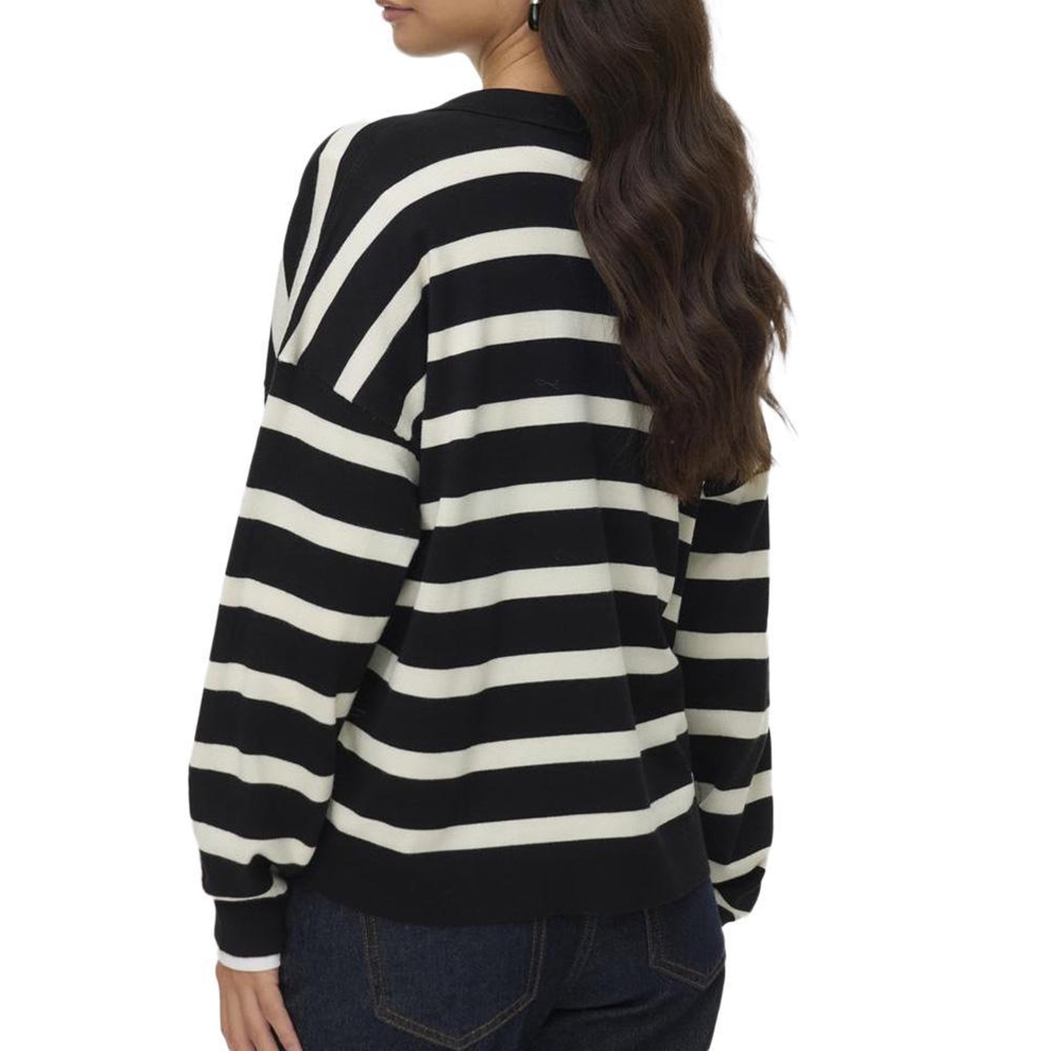 Voir la diapositive 2 : Vero Moda Pull Rayé Noir/ Écru Femme Vero Moda Silla