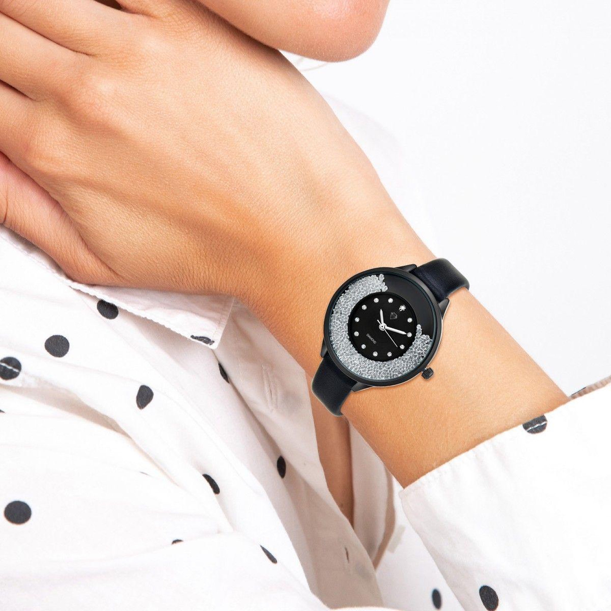 Voir la diapositive 2 : SC CRYSTAL Montre Aurélie élégante SC Crystal ornée d'un véritable diamant blanc