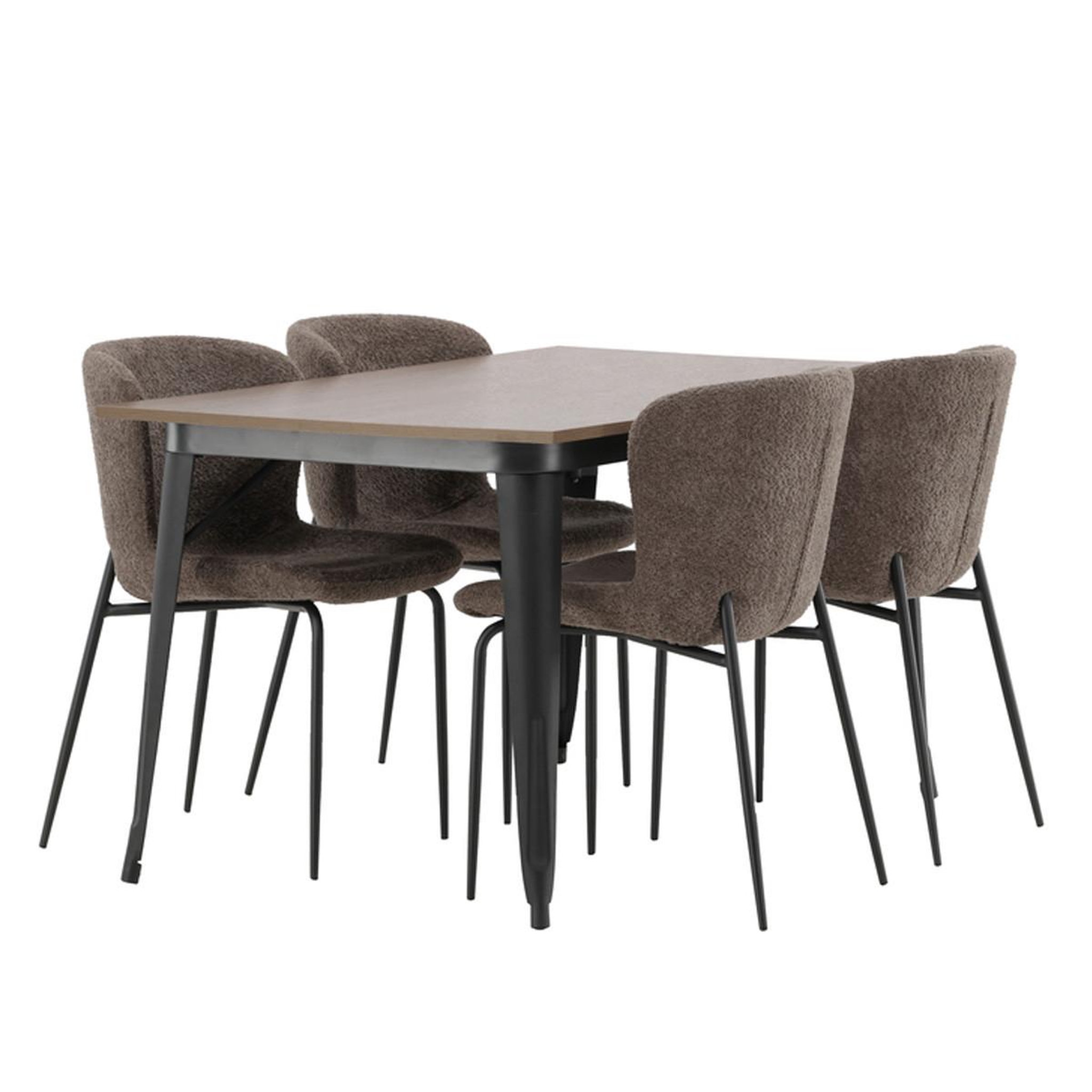 Paris Prix Ensemble table à manger & 4 chaises  tempe & modesto  140cm marron