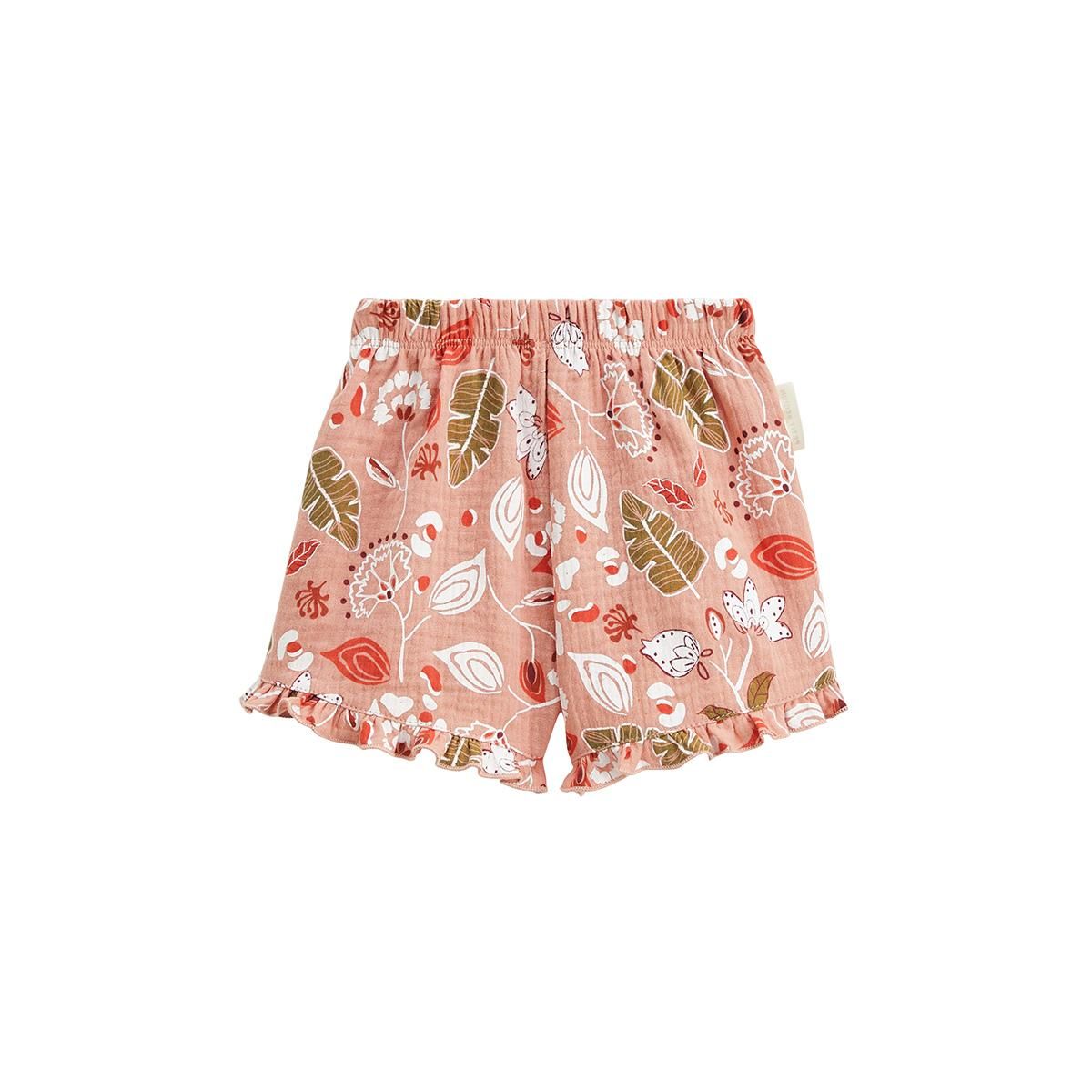 Petit Béguin Ensemble body bébé et short en gaze de coton Mindanao