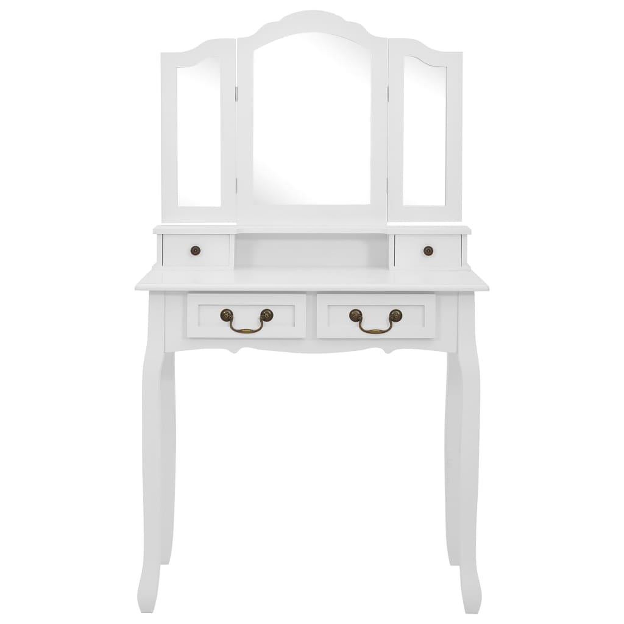 Voir la diapositive 3 : VIDAXL Ensemble de coiffeuse avec tabouret Blanc 80x69x141cm Paulownia