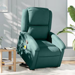 VIDAXL Fauteuil inclinable de massage Vert fonce Tissu