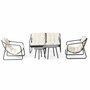 Voir la diapositive 1 : CONCEPT USINE Salon de jardin 4 places gris et beige avec tables basses ATRANI