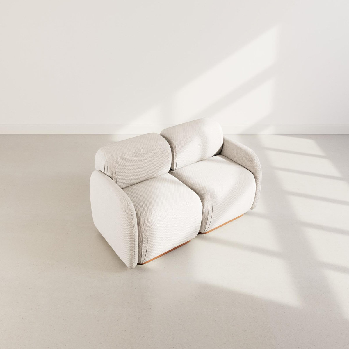 LISA DESIGN Penelope - canapé droit modulable 2 places en velours texturé