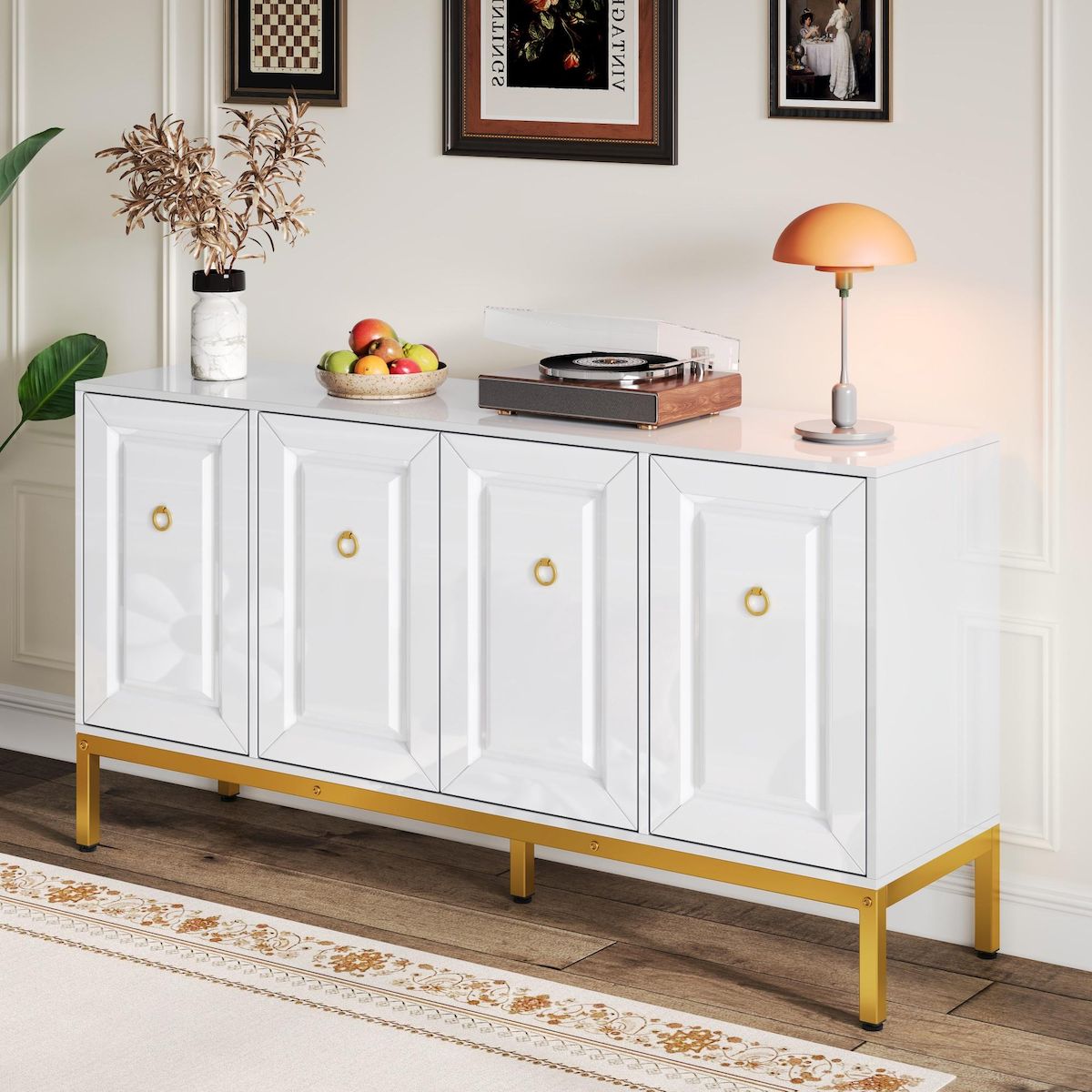 MERAX Buffet 4 porte(s) 0 tiroir(s) - 140 cm blanc mdf