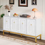 Voir la diapositive 4 : MERAX Buffet 4 porte(s) 0 tiroir(s) - 140 cm blanc mdf