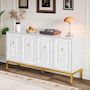 Voir la diapositive 4 : MERAX Buffet 4 porte(s) 0 tiroir(s) - 140 cm blanc mdf