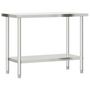 Voir la diapositive 4 : VIDAXL Table de travail de cuisine avec etagere 110x55x120 cm inox